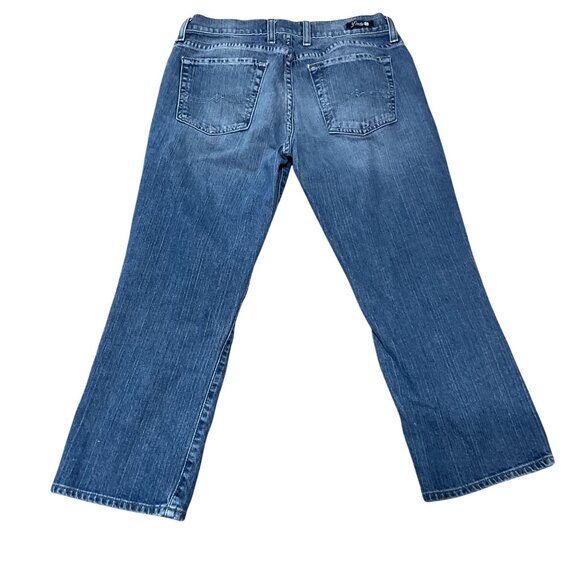 Vtg Y2K Lucky Brand Cropped Jeans Size 4 Low Rise Medium Wash Classic Rider Crop - Picture 2 of 5